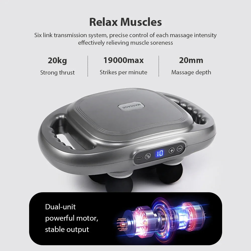 𝐄𝐚𝐬𝐲𝐂𝐨𝐦𝐟𝐨𝐫𝐭™, Six-Head Muscle Relaxation Gun Massager - جهاز تدليك استرخاء العضلات بستة رؤوس