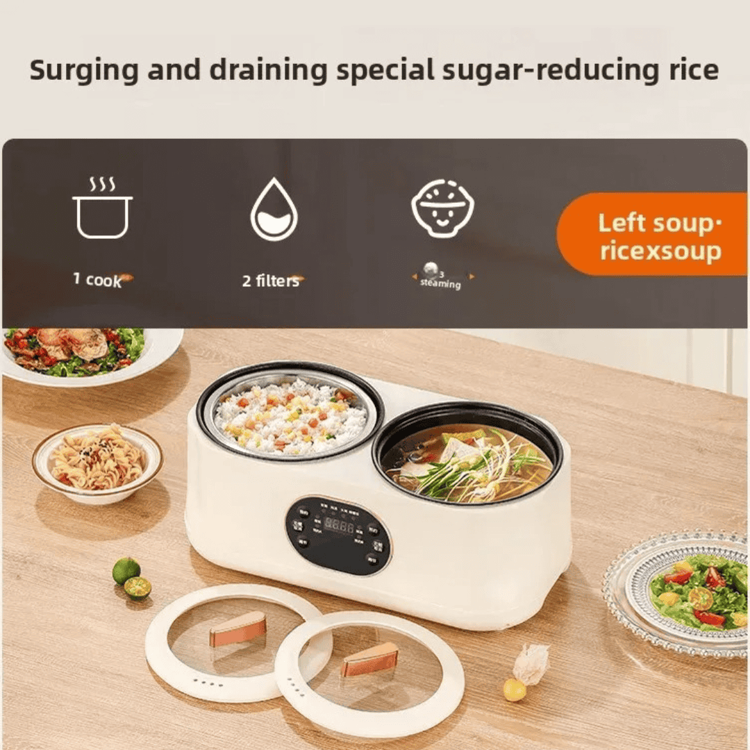 ๐๐๐ฌ๐ฒ๐๐จ๐จ๐คโข Portable Multi-Function Double-Pot Steam Cooker